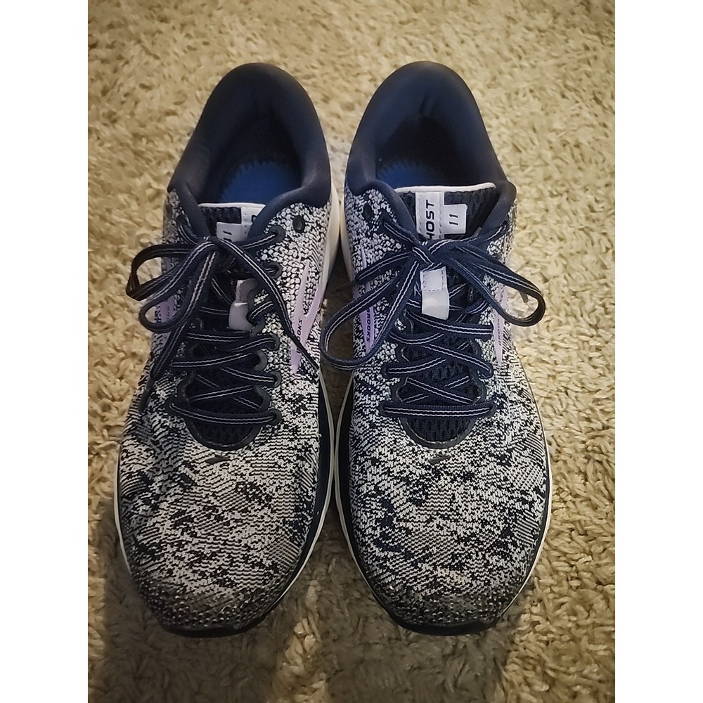 Women's Brooks Ghost 11 Purple Navy Running Shoes sz 10 ** See Details For Flaw